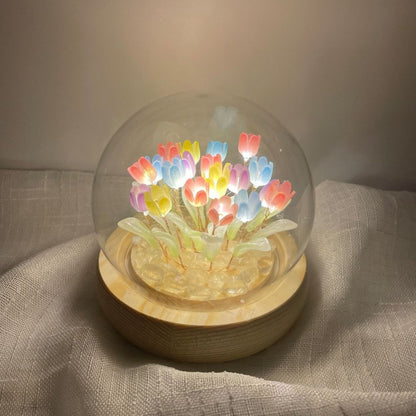 DIY Handmade Tulip LED Night Light Perfect Birthday Gift Ins Girl Colorful Night Light Gift Personality Ornament Home