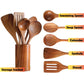 6-Piece Teak Wood Kitchen Utensil Set – Wooden Spatula & Cooking Tools, Durable Natural Cooking Utensils for Kitchen Use