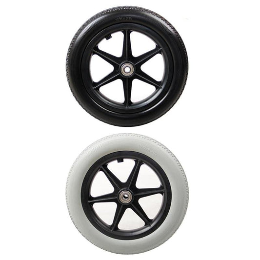 12inch Wheelchair Replacement Rear Wheel for Wheelchairs Walkers Accessories Casters Small Cart Rollers Chair Accessories Grey Rubber Small Non Marking