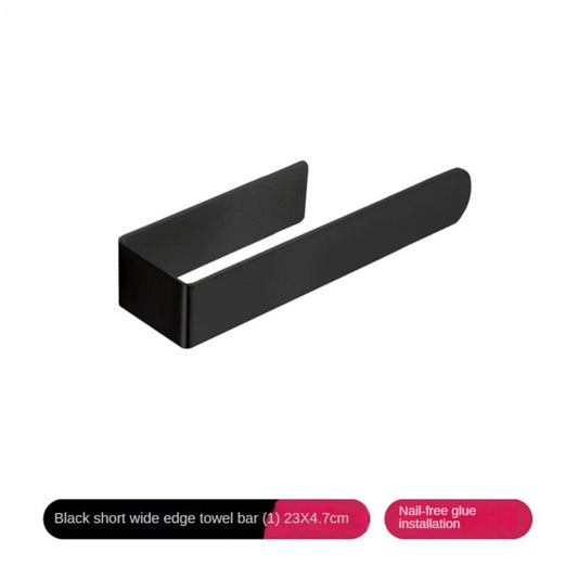 Towel holder Bathroom Black cloth Stainless Steel towel holder Perforated-Free Towel Ring Light Luxury Round Rack Hand