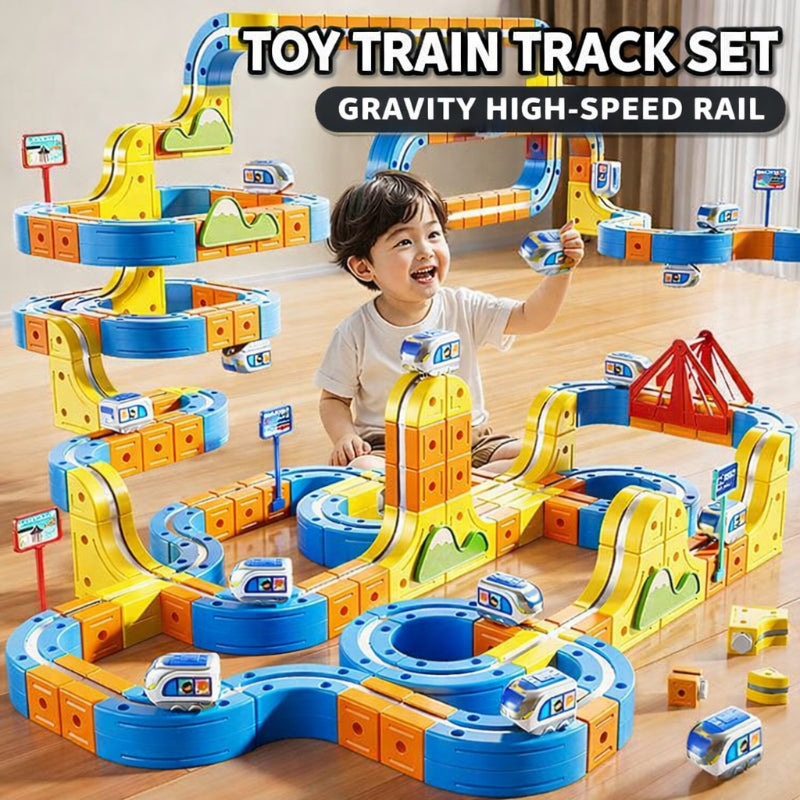 Magnetic Train Track Building Toys, DIY Electric Railway Set - 3D Educational STEM Toys for Kids, Creative Building Blocks, Birthday Gifts Ideas