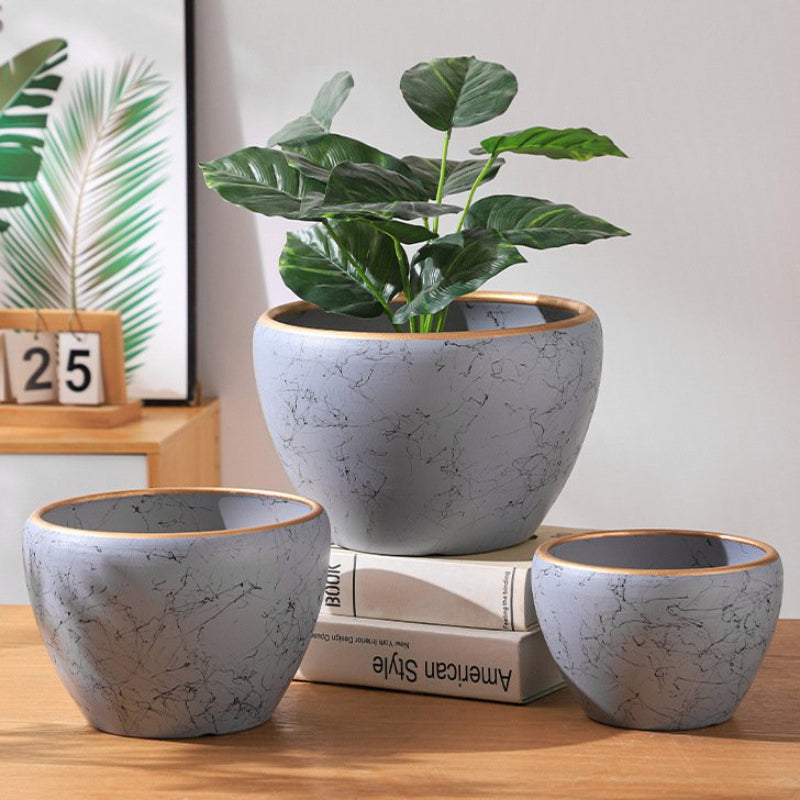 Extra Large Nordic Ceramic Flower Pot Light Luxury Planter for Living Room Fortune Tree Green Plants Extra Wide Diameter High-End Home Decor Vase