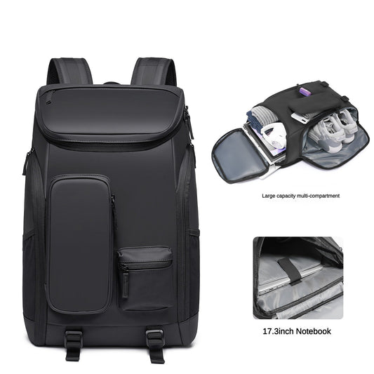 Travel Backpack Men 17.3-inch Laptop Backpack Multifunctional Fitness Sports Backpack Badminton Racket Bag Waterproof Large-Capacity College Student School Bag with Shoe Warehouse