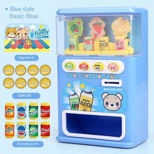 Vending Machine Toys Boys Girls Coin-Operated Music Cash Register Candy Play House Machine, Piggy Bank Two-In-One