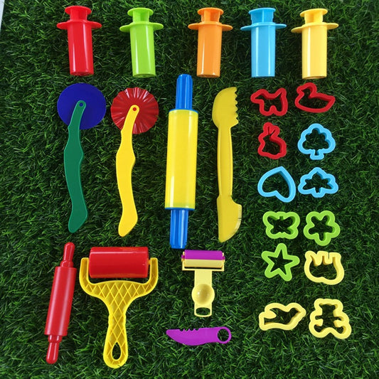 23PCS DIY Slime Plasticine Mold Modeling Clay Kit Slime Plastic Play Dough Tools Set Cutters Moulds Toy For Children Kid Gift
