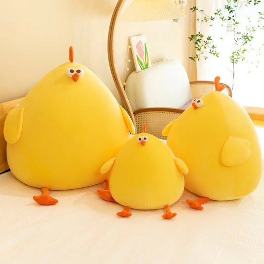 45CM Squishy Yellow Chick Doll Stuffed Fatty Soft Chicken Animal Plush Toy Elastic Pillow Cuddly Baby Toy Comforting Birthday Gift Stuffed Toys