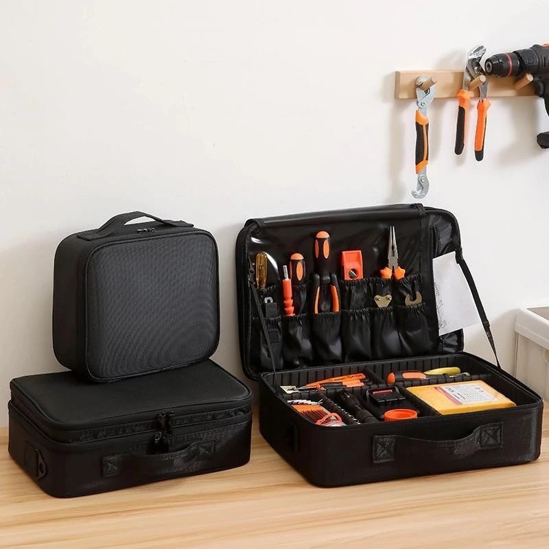 Waterproof Tool Box Handbag Adjustable Partition Instrument Electrician Work Storage Cosmetic Bag