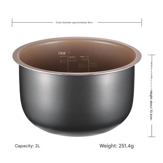 2L Rice cooker liner non-stick inner pot Suitable for Philips HD3060 / HD3061 / HD3160 / HD3161 / HD3070 / HD3071 Rice Cooker Parts Accessories