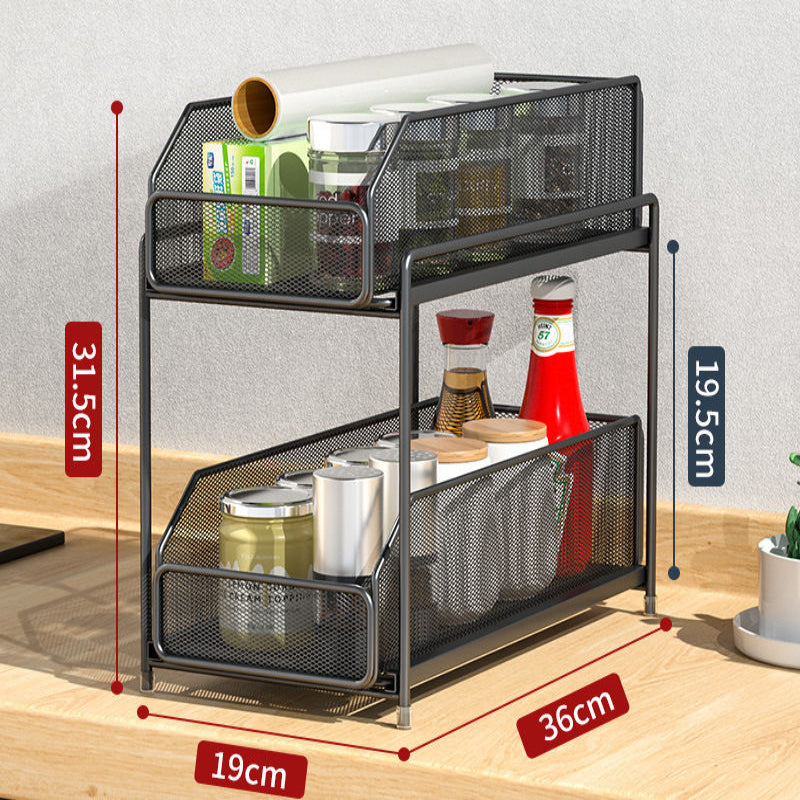 Kitchen Sink Storage Rack Multifunctional Cabinet Built-in Shelf Drawer Type Storage Rack Under The Bathroom Counter That Can Be Pulled Out