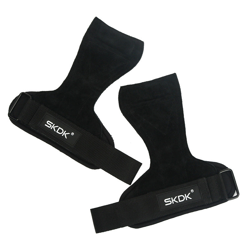 1Pair Cowhide Weight Lifting Grips Gymnastics Gloves Grips Anti-Skid Gym Fitness Crossfit Trainining Equipment
