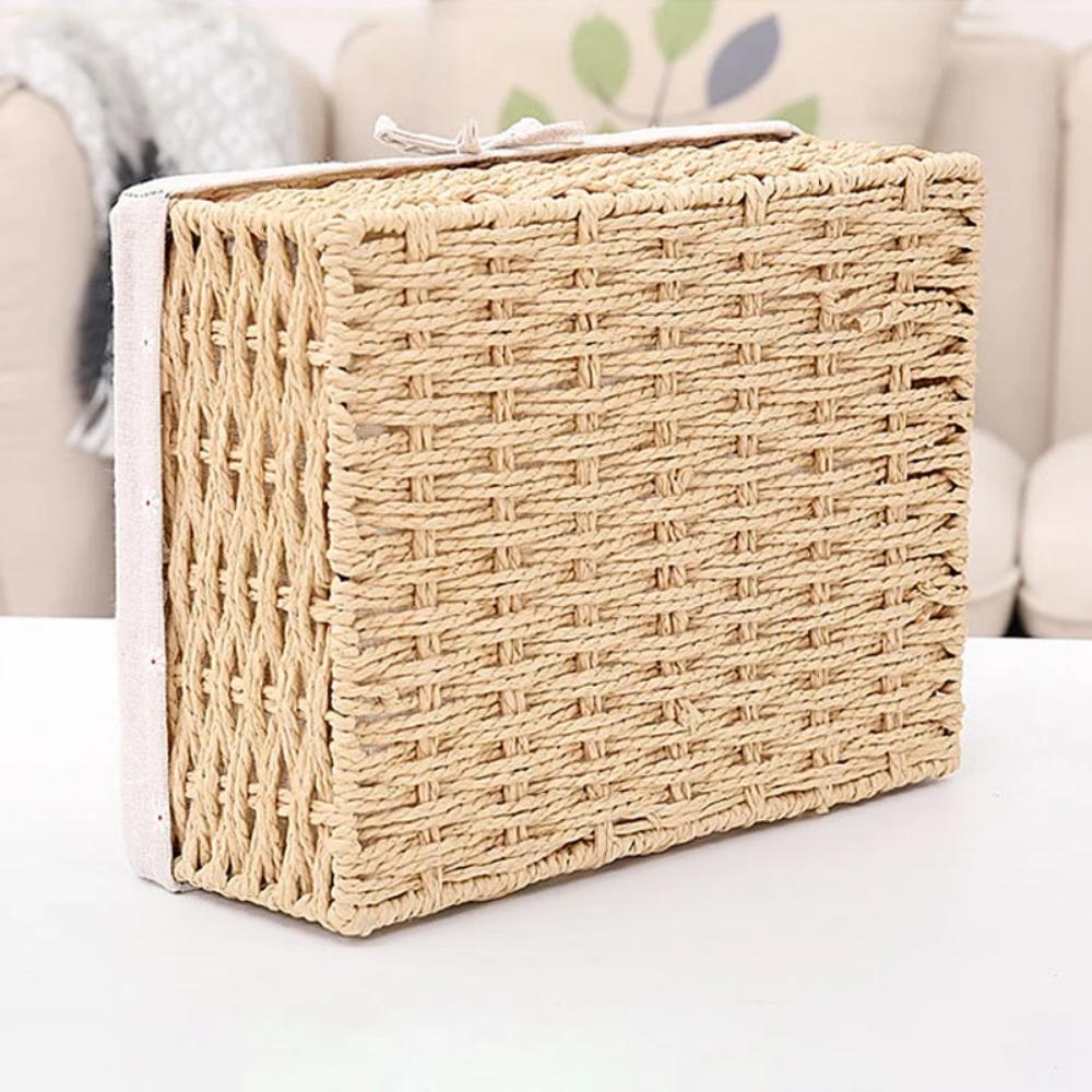 Rattan Basket Hand-Woven Storage Storage Desktop Sundries Organizer High Quality Material Easy To Carry