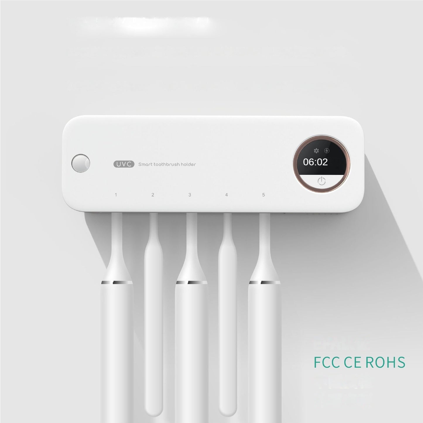 New UV Toothbrush Disinfection Box, Quick Drying Wall Mounted Toothbrush Holder With LED Display Screen, Storage Toothbrush Holder With Bathroom Accessories LED Display Screen