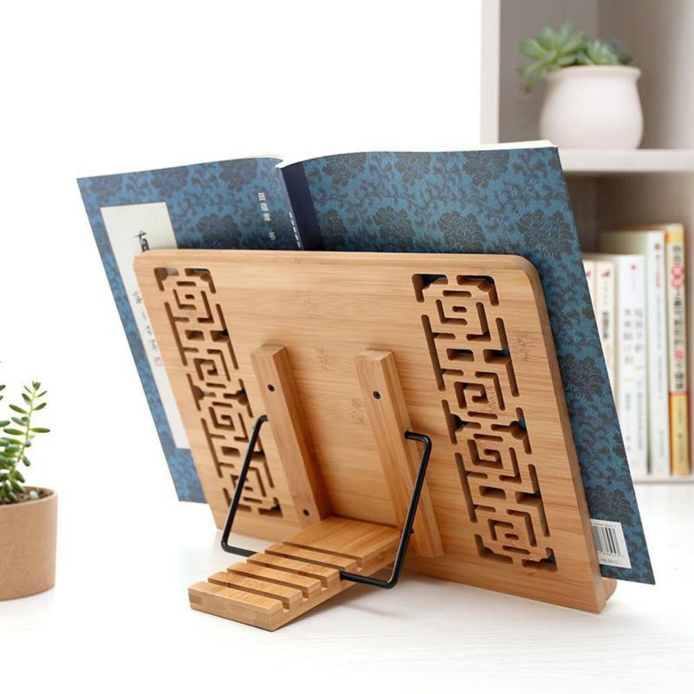 Student bookshelf imitation calligraphy rack reading rack multifunctional bamboo book calligraphy rack