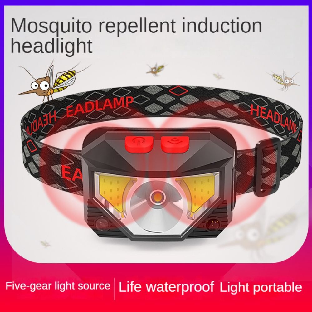 20000 Lumens Hands-free LED Headlamp Motion Sensor Red-white Light Head Lamp LED Torch Headlamp USB Rechargeable Power