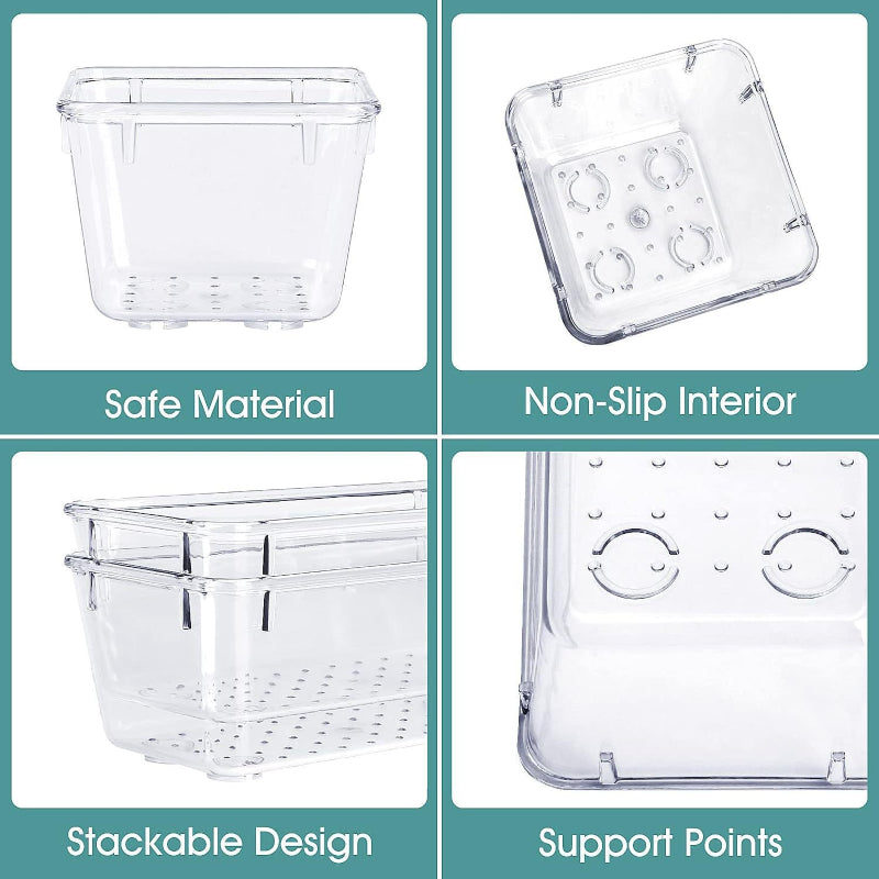 25-Piece Clear Drawer Organizer Set for Skin Care and Makeup - Large Capacity, Multifunctional Organizer