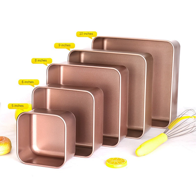 Cake Baking Tray Increases 6 -inch 8 Inches Home Baking Square Bread Cake Mold Baking Tray Heightened And Deepened Non-stick