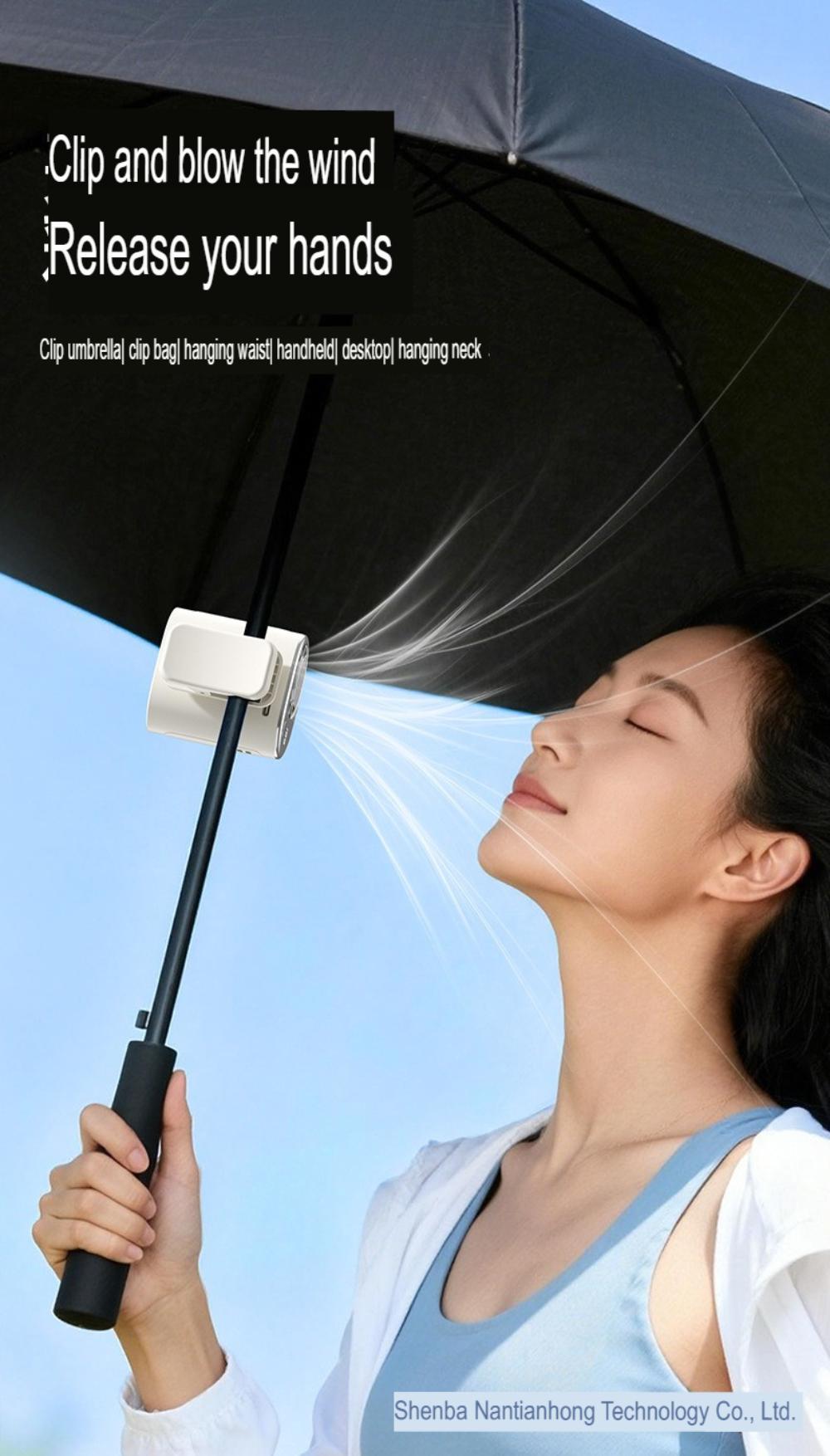 2026 Ice Cooling High Speed Clip Fan Portable Umbrella Fan Strong Wind Used for Outdoor Travel Portable