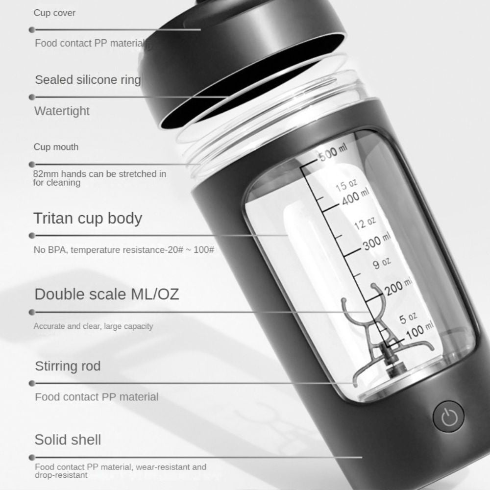 Electric Protein Shaker Bottle, Made with Tritan-BPA Free USB Rechargeable Shaker Cups for Protein Shakes -Powerful