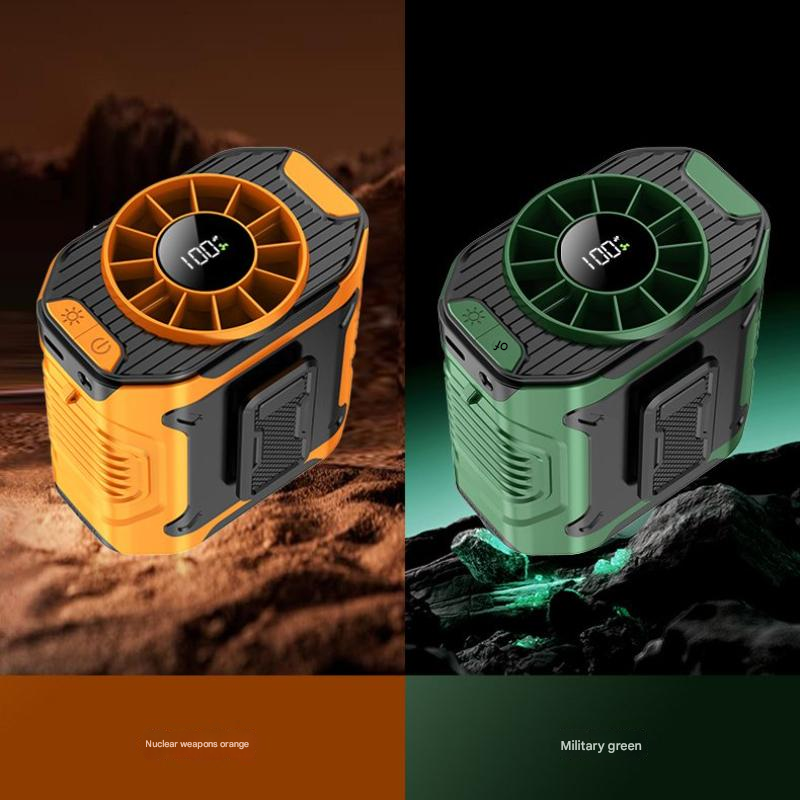 Handheld Waist Fan with Flashlight Rechargeable 10000mAh 100 Levels of Strong Wind Cooling Fan