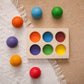 Let's Make Wooden Toy Rainbow Matching Ball Safe Water Paint Color Cognition Toddler Early Education Toys