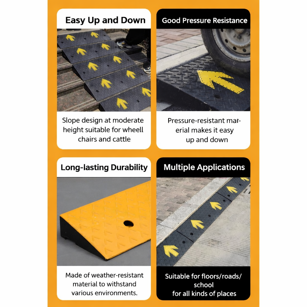 Thickened Step Mat Uphill Mat Road Slope Curb Doorway Mat Car Ramp Rubber Climbing Speed Bump