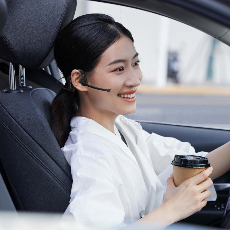 Open-Ear Headsets with Noise Canceling Boom Microphone Lightweight Bluetooth Wireless Headphones for Trucker Office Call Center