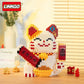 DIY Fortune Cat Lucky Cat Building Blocks Nano block Cartoon Toys Lucky Cat Building Blocks Birthday Gift Toy Linkgo Maneki-neko Lucky Cat Adult Educational Children Toy Model Ornament
