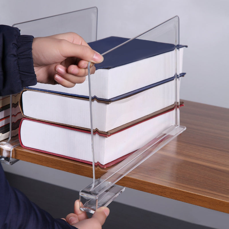 4pcs Acrylic Transparent Wardrobe Divider For Shelf Closet Wood Cabinets Non-slip Easy to Use Separator