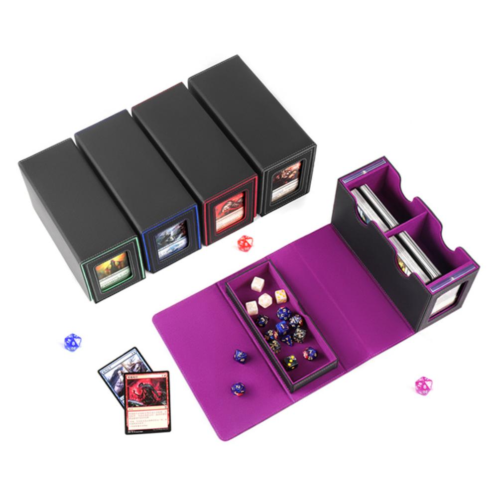 Double Deck Box Magnetic Closure Card Deck Box Large Capacity Card Storage Box Deck Box Strong Magnet Card Deck Case