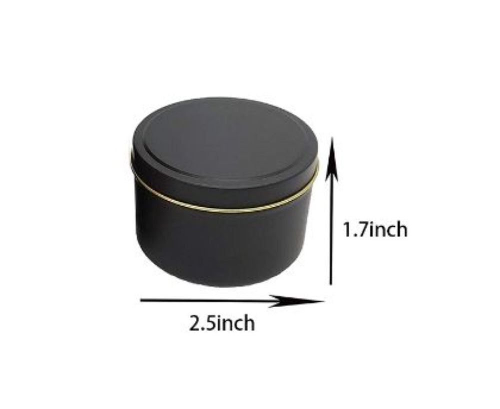 Candle Tins, 24 Piece, 4 Oz Metal Candle Containers for Making Candles, Arts & Crafts, Dry Storage, Black