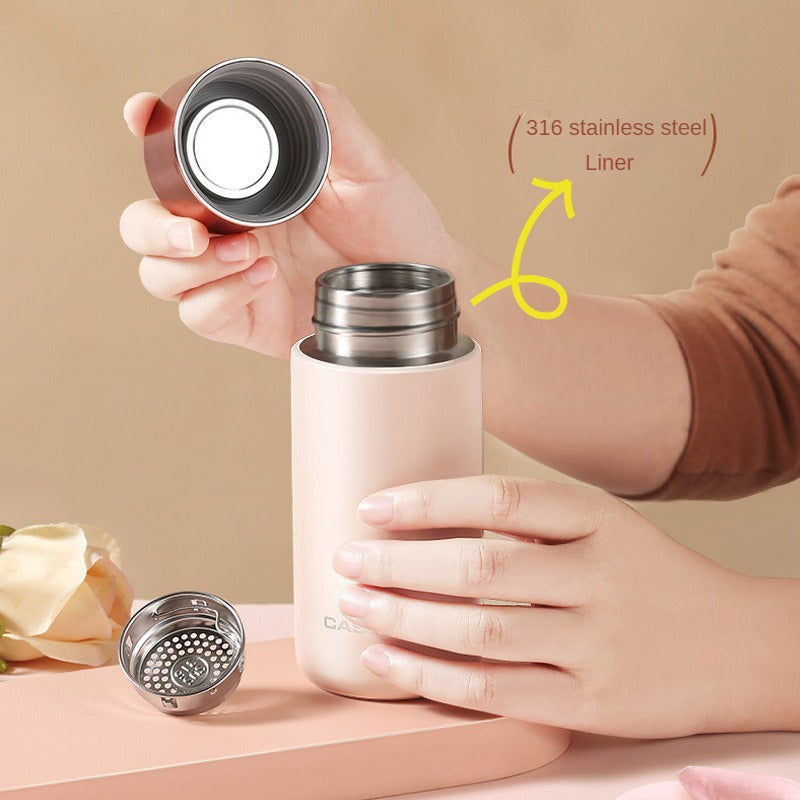 230ml Mini Stainless Steel 316 Thermal Flask With Filter Portable Fashion High Quality Coffee Tea Thermal Water Bottle Tumbler