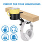 Desk Cup Holder 2 in 1 Desk Cup Holder with Headphone Hanger Adjustable Clamp Headset Hook Bottle Holder 360 Rotation