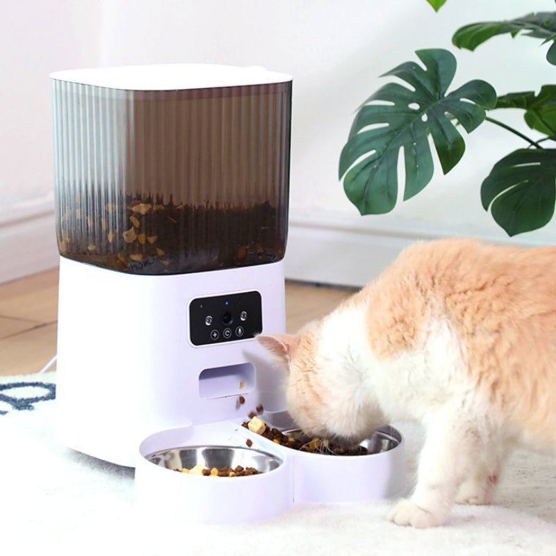 5L Pet Feeder with Camera Automatic Cat Feeder Smart Dog Food Dispenser WiFi Timing Quantitative Stainless Steel Feeding Bowl