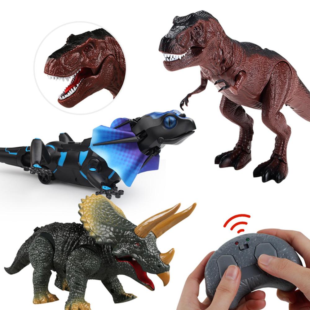 Infrared remote control electric toy dinosaur Triceratops, simulated animal model toy children's birthday gift