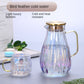 2L Colorful Cold Kettle Amber Glass Water Jug Heat Resistant Glass TeaPot Water Carafe Juice Lemonade Glass Pitcher