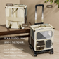 Large Capacity Cat Carrier for Multiple Cats - Multi-Functional Wheeled Trolley & Transparent Backpack Portable for Outdoor Travel