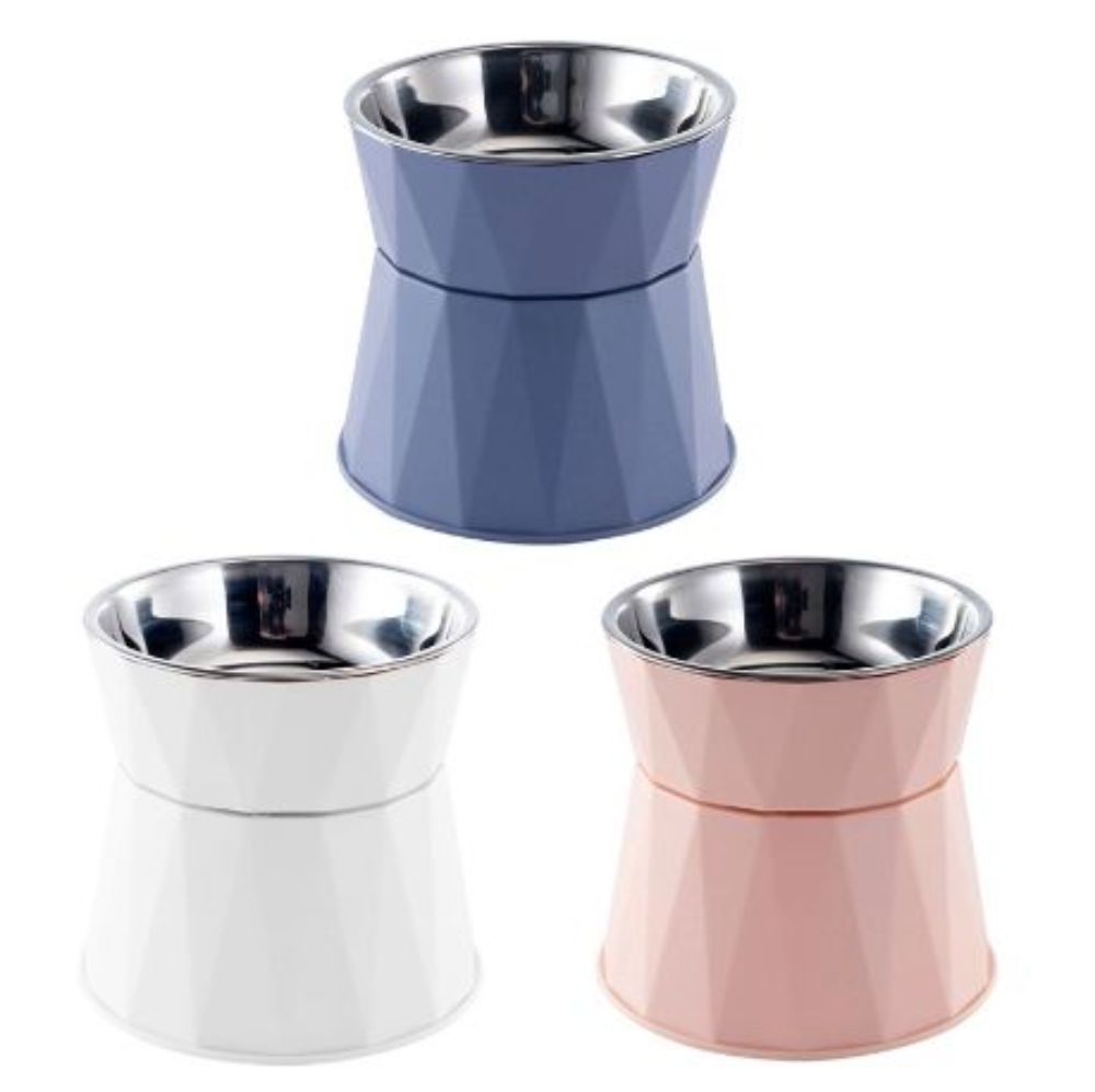 Pet Cat Bowl High Foot Dog Bowl Neck Protector Cat Pet Food Water Bowl Stainless Steel Dual-Use Pet Feeder Bowl Non-Slip