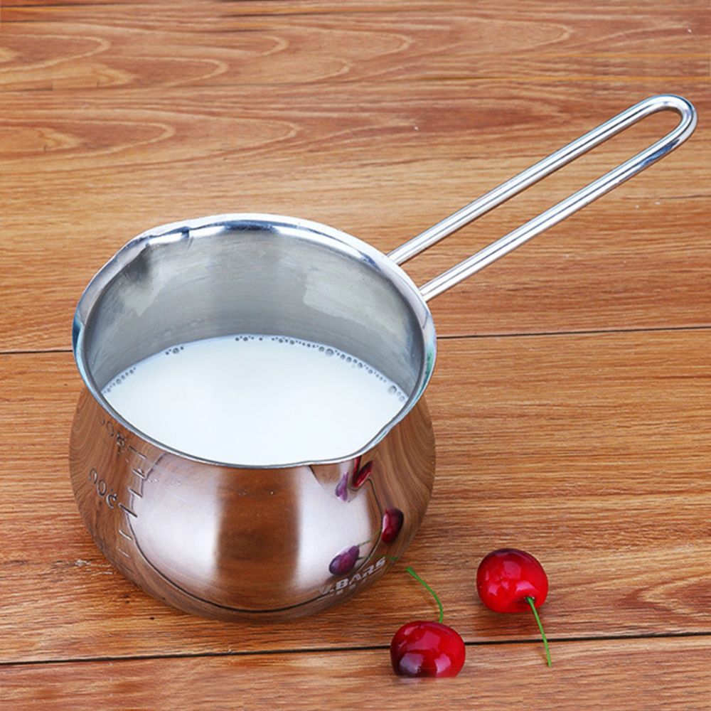 Stainless Steel Milk Pot Butter Warmer Pan Small Saucepan with Pour Spouts High Quality Perfect For Milk