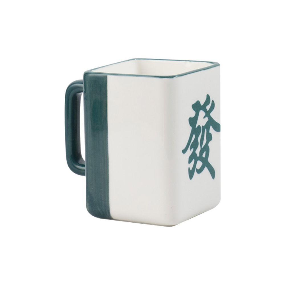 Mahjong Shape Good Luck Ceramic Cup Unique Creative Chess Room Mug National Trendy New Year Gift Coffee Water