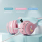 Cat's Ears Headset RGB Light Smile Face TWS Headset Gradient New Headphone Pink Little Girl Earphone