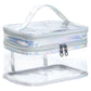 Portable Clear Makeup Bag 2 Layers Zipper Cosmetics Bags Transparent Travel Storage Pouch PVC Toiletry Organizers