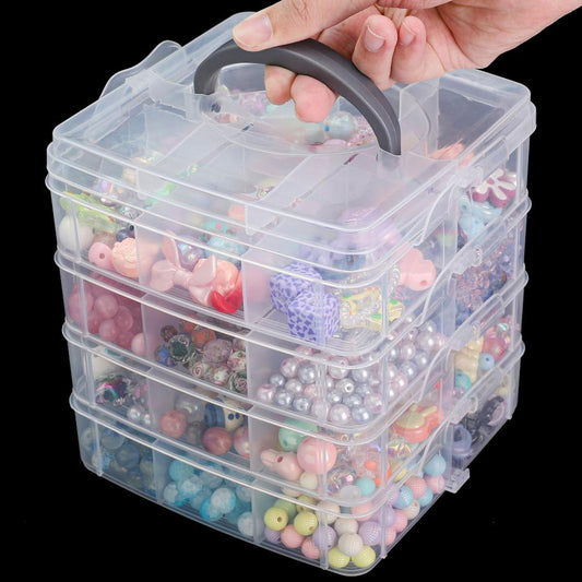 PP Material Plastic Transparent Compartment Storage Box For DIY Jewelry Making Bracelet Ring DIY Charm Accessories