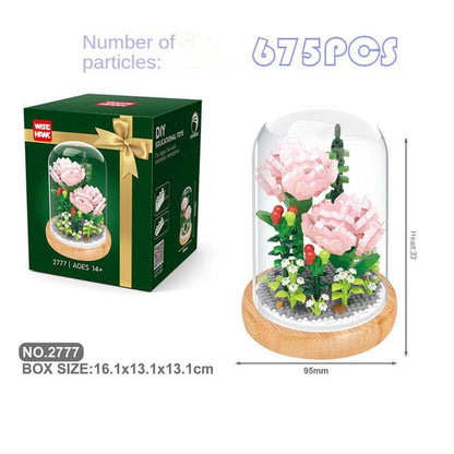 Immortal Rose Bouquet Building Blocks Toys Small Particles Assembled To Send Girls Girlfriends Series Creative Ornaments