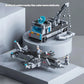 Large Aircraft Carrier Warship Model 6-in-1 Set – Educational Building Blocks Military Toy for Children