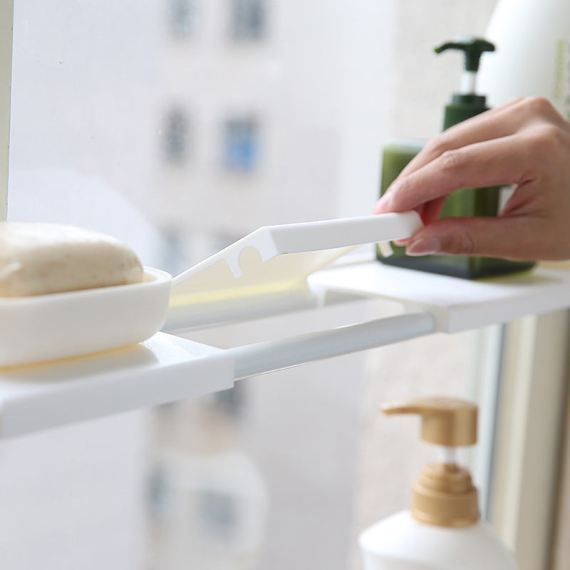 Organizer Rack Expandable Storage Shelves Adjustable Storage Shelf Closet Organizer Nail-Free Shelves Divider Wall-Mounted Kitchen Shelf