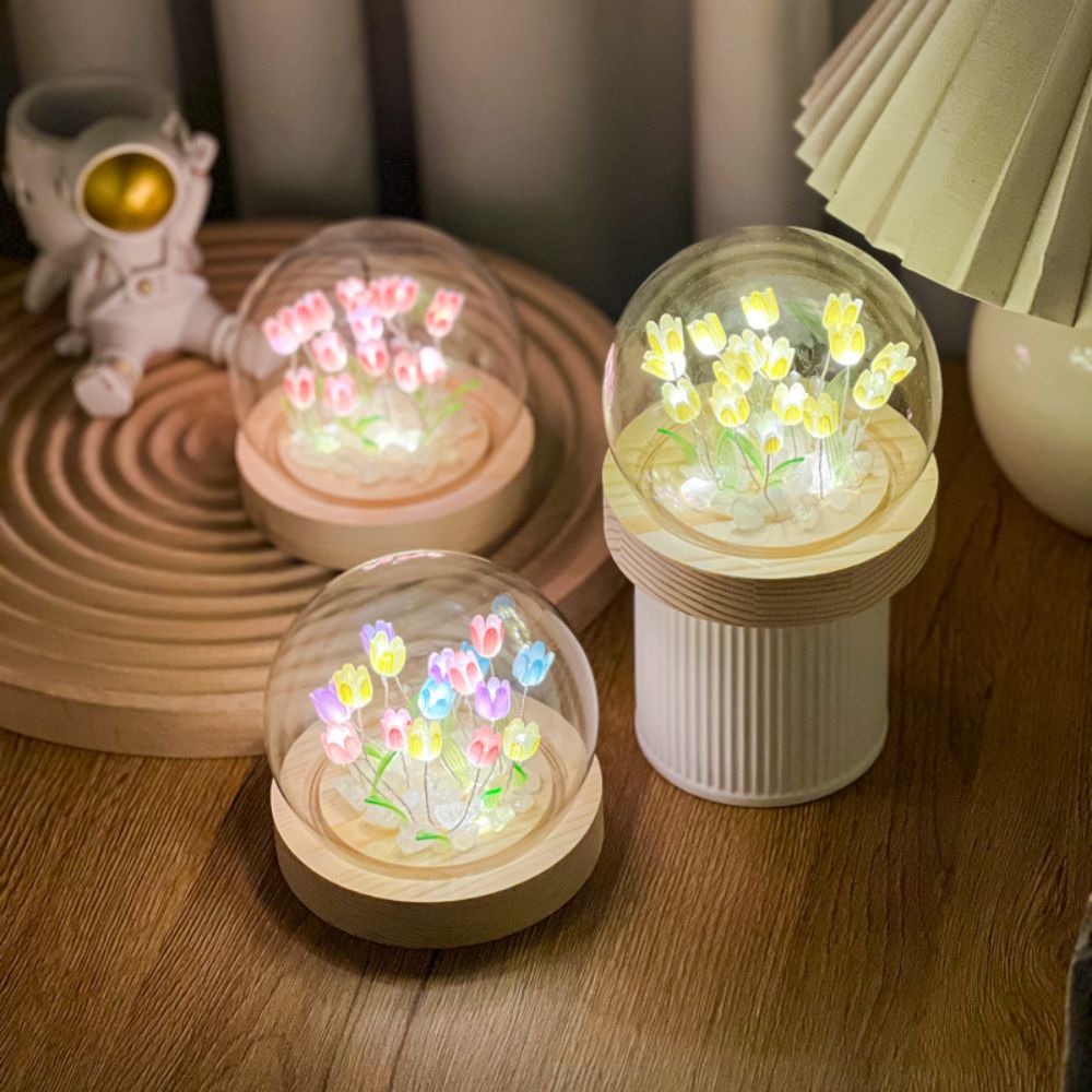 DIY Handmade Tulip LED Night Light Perfect Birthday Gift Ins Girl Colorful Night Light Gift Personality Ornament Home