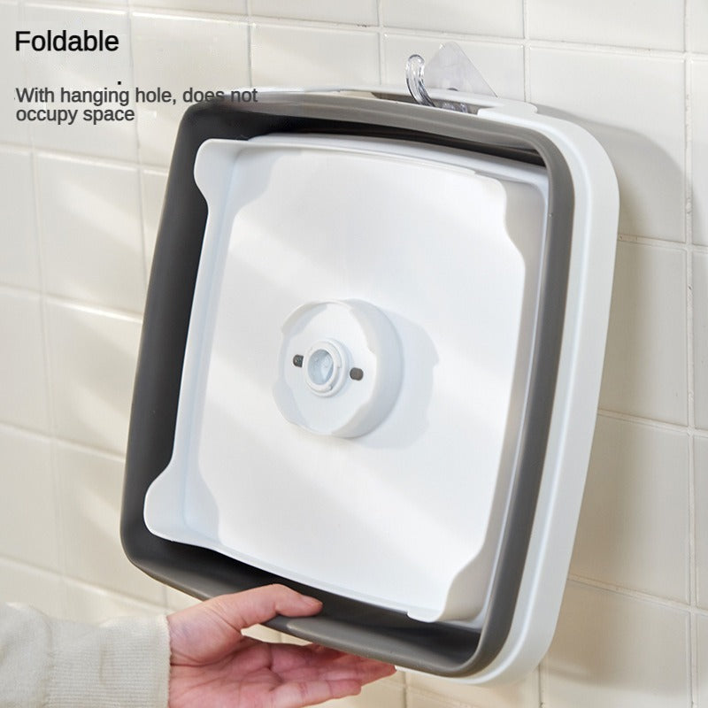 Foldable Washing Basin with Carry Handle 8.5L Dish Washing Tub with Drain Plug Space Saving Foldable Dish Tub Sink Dishpan