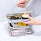 Portable Clear Makeup Bag 2 Layers Zipper Cosmetics Bags Transparent Travel Storage Pouch PVC Toiletry Organizers