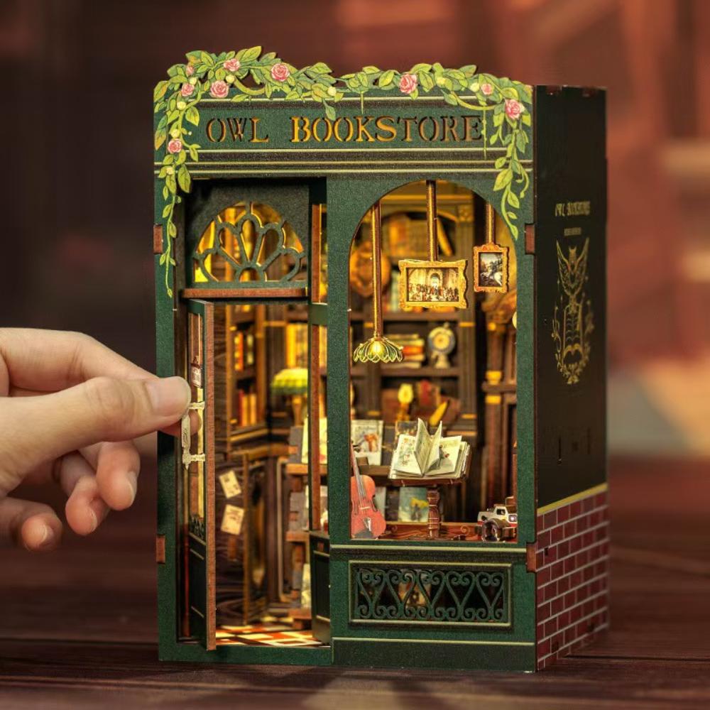 Book Nook DIY Doll House Retro Style Miniature House 3D Puzzle Toys Fun DIY For Kids And Adult Activity