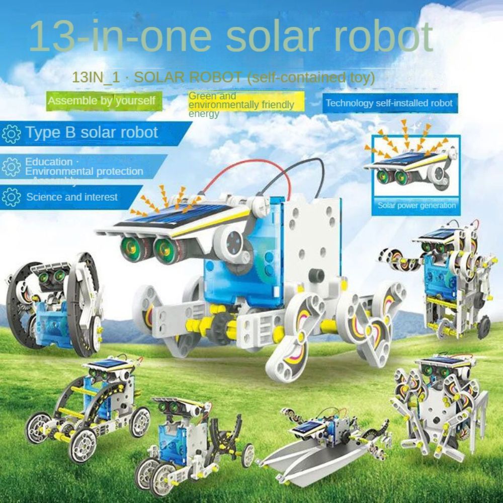 13-in-1 Education Solar Robot Toys 261Pieces DIY Building Science Experiment Kit for Kids Aged 8-10 Older Solar Powered